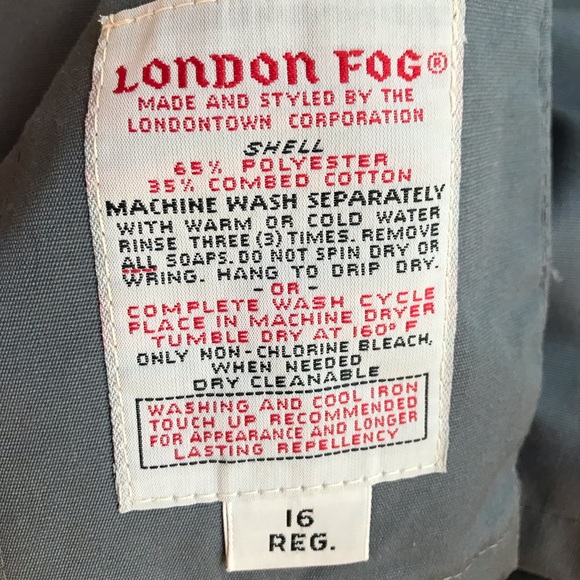 Sold Vtg London Fog Hooded Trench Coat Gray Belted - Picture 4 of 8